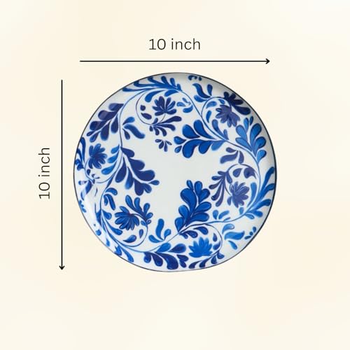 Image of RITUALISTIC Holland Delft Wall Plates Set of 9 | 10 inch Each | Blue & White Dutch Delftware Art | Windmill, Tulip & Canal Scenes | Living Room Premium Wall Sculpture | Diwali Corporate Housewarming Gift