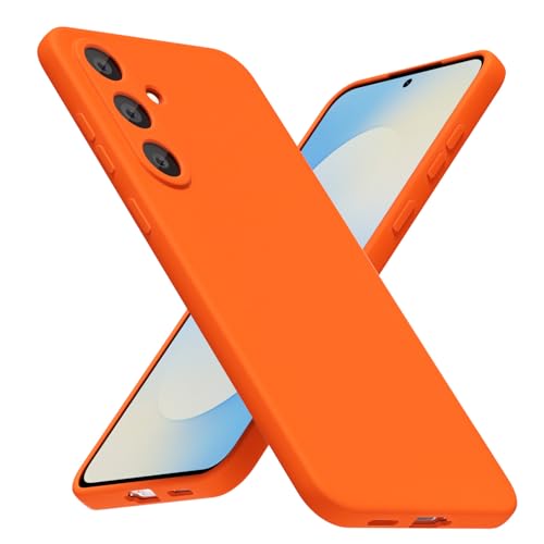 LoeoeL Samsung Galaxy S25 FE �X�}�z�P�[�X �V���R�� �u�� �l�I�� �I�����W ���邢�F �}�b�g TPU �~�j�}���X�g �ɔ� �X���� �\�t�g ���o�[ �W�F�� �K�[���[ �L���[�g �P�[�X ���� �j�� �J�����J�o�[ �ی�