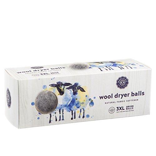 Woolzies Wool Dryer Balls Organic (3 XL, Grey)
