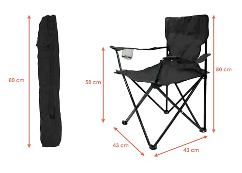 Spetebo Camping Klappstuhl mit Getränkehalter - 9 Farben - Campingstuhl klappbar mit Tragetasche - Stuhl faltbar für Festival Freizeit Garten Angler Sessel Belastbarkeit bis 100 kg – Bild 4