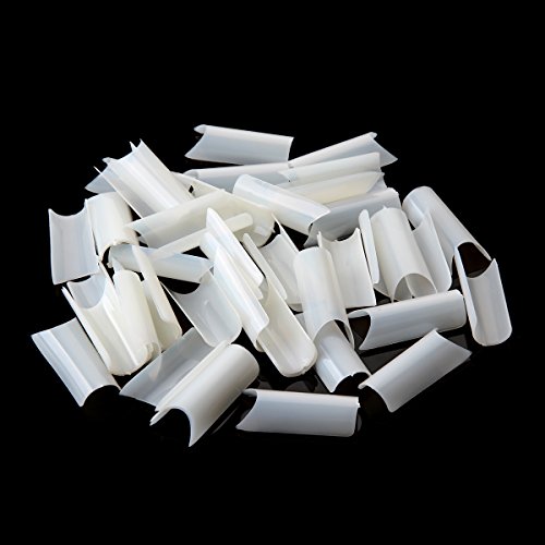 MAKARTT 500pcs Natural Color Nail Art C Tips French Acrylic C Curve False Nails fake Tips 10 Sizes for Nail Salons and DIY Nail Art at home
