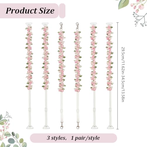 Image of FREEBLOSS 3 Pairs Decorative Bra Straps Adjustable Floral Bra Straps Replacement for Women Invisible Dress Strap for Strapless Dress Multicolor