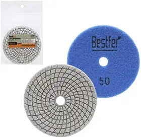 BESTFER, KIT 05 DISCOS DE LIXA DIAMANTADA D'AGUA 4'' - GRAOS 50, 100, 150, 200, 300-BESTFER