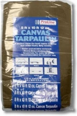 INTEX SUPPLY CO K-CT0810B 8x10 12OZ Brown Canvas Tarp, 8" x 10"/12 oz