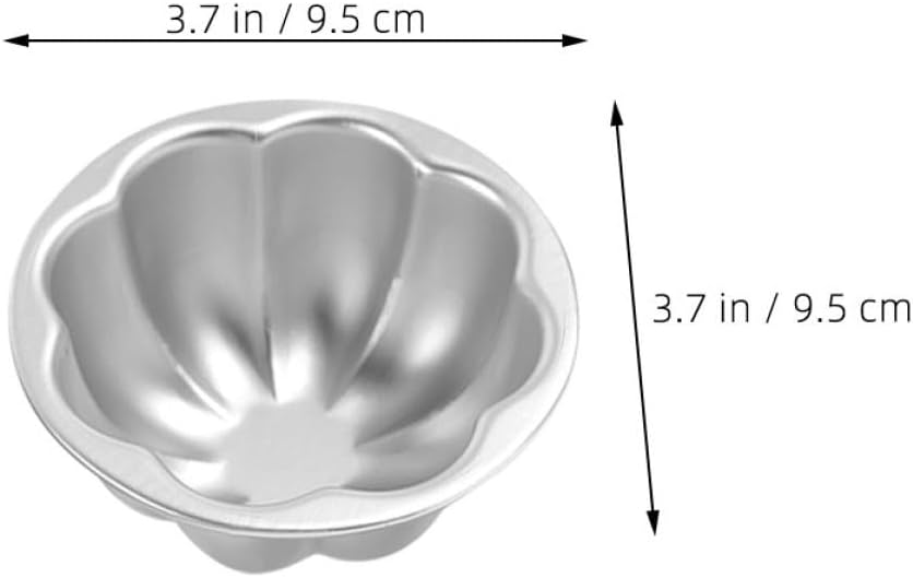 8pcs Aluminum Alloy Tart Molds Flower Shape Egg Tart Pudding Baking Molds Non-stick Cake Moulds for Dessert Baking and Pastry Preparation