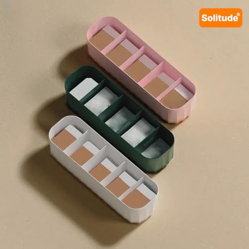 Image of Solitude 2 Pcs Wardrobe Innerwear Organizer for Socks, Undergarments, Makeup, Ties, Cosmetics, Scarves Organizer for Wardrobe Closet Storage Dividers for Household (Multicolor)