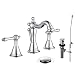 Enzo Rodi LOW-LEAD Brass Classical Two-Handle 3 Holes Widespread Bathroom Sink Faucets with Valve and Lift Pop-up Drain Assembly Chrome ERF2311344CP-10