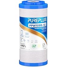 PUREPLUS 10"4.5" String Wound Sediment Filter Compound With Iron Reducing Filter, Compatible With Whole House Water Filtration System For Well Water, 1Pack