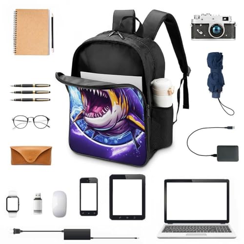 Mochila de mujer impermeable Shark con espacio portátil para colegio 4