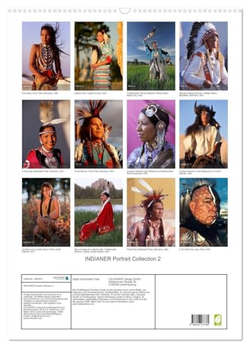 Calendrier indien 2026 idée cadeau originale format A2 portrait d'Amérique par CALVENDO - 7