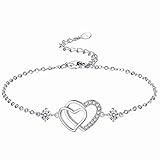 💗Elegant Design:Unser Herzarmband ist nicht nur feminin und stilvoll, sondern ruft auch romantische Gefühle in einem modernen Look hervor. Herz zu Herz und Hand in Hand, das Symbol der ewigen Liebe. Zwei 5A Zirkonia schmücken das Herzarmband und verleihen dem Design einen brillanten Touch. Das Liebesherzarmband ist ein perfektes Geschenk für die wichtigen Frauen in Ihrem Leben und repräsentiert Ihre Liebe, Ihren Dank, Ihre Ermutigung und Ihren Segen.