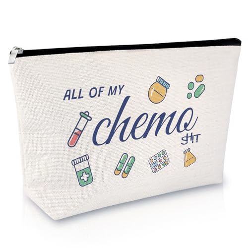 Sfodiary Chemotherapy Recovery Gifts Chemo Care Package for Women Makeup Bag Medicine Organizer Bag Cancer Awareness Gifts Christmas Birthday Presents for Patient Mom Aunt Her Zipper Toiletry Pouch