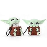 Wifantien 3D Yoda Case for AirPod 2/1 Case,3D Cute Cartoon Women Girls Kids Stylish Fashion Chic Lovely Kawaii Yoda Baby Shape Keychain Soft Silicone Case for Airpods 1 & 2 Case(Yoda Baby)