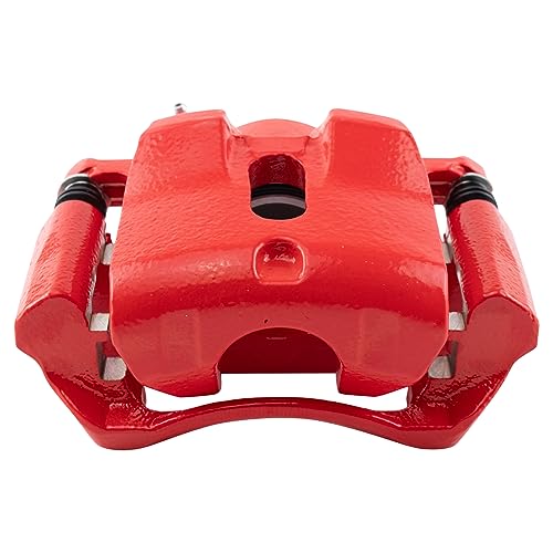 Image of TRQ Front Right Brake Caliper w /Bracket Performance Red Passenger Side | For 2003-2008 Honda Pilot