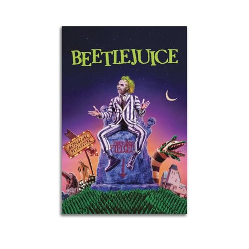 MHEGSNGA Beetlejuice Póster de arte vintage para decoración de habitación, decoración estética de dormitorio, póster de lienzo para dormitorio, 30 x 45 cm, estilo sin marco
