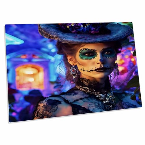3dRose Cassie Peters Digital Art - Day of The Dead Woman - Desk Pad miniatura 1