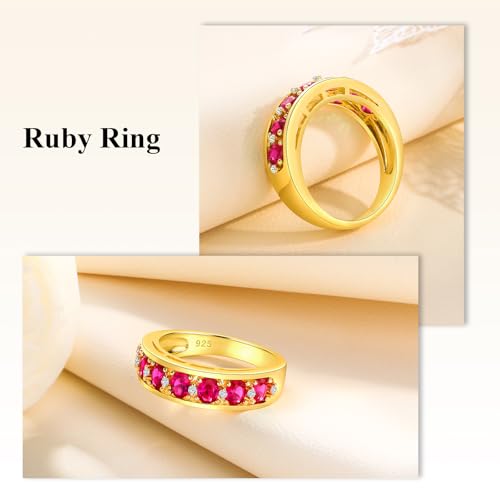 Channel Set Gemstone Wedding Band 5.8mm Thick Chunky Amethyst Emerald Ruby Sapphire Ring 2 Carat Oval Cut 925 Sterling Silver 7 Stones Anniversary Band Rings for Men Women2