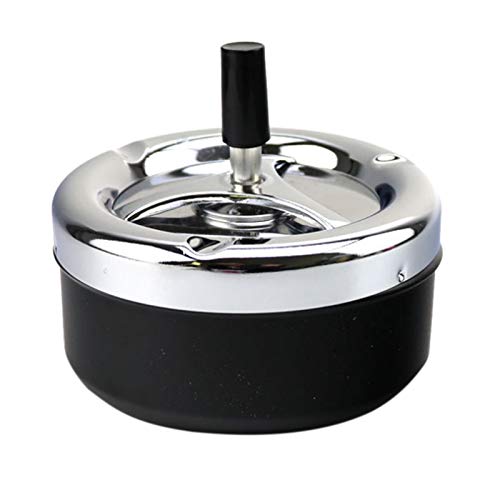 Huante Drehaschenbecher mit automatischem Reinigen, Edelstahl, Fingerdruck, Drehaschenbecher Cover