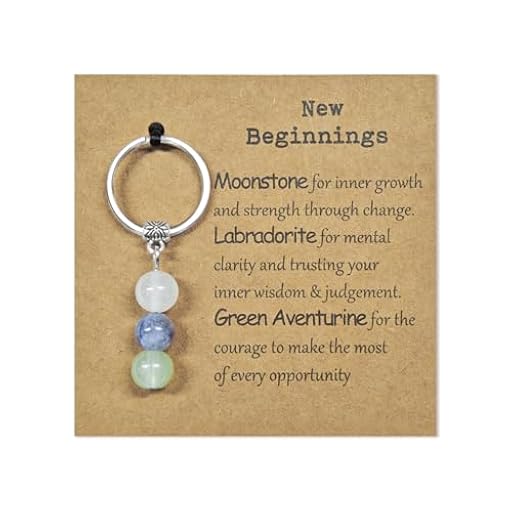 GAZIL Llavero de Cristal para Mujer, Amuleto de Buena Suerte con Piedra de Luna Natural, Regalo de Motivación para Nuevo Comienzo o Empleo, Piedras Sanadoras | Ya disponible en tu tienda friki favorita! En mundofriki.es!