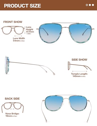 Image of BIRCEN Polarized Aviator Sunglasses Womens: Acetate Glasses UV Protection