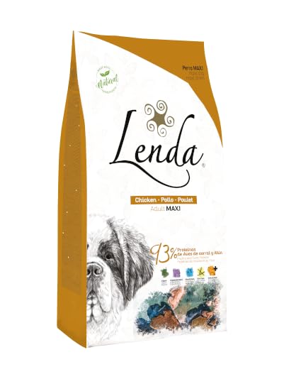 Lenda Chicken Maxi - Pienso para Perros Adultos de Raza Grande con Actividad Normal | Comida Seca Rica en Pollo | Alimento Completo y Protector Articular - 12 kg