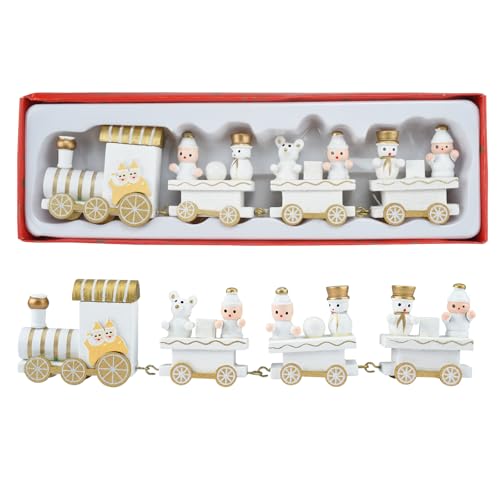 Qaixwuyi Weihnachtszug Holz Decor Geschenk Holzeisenbahn Weihnachten...