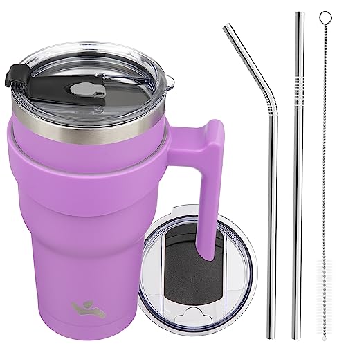 Image of Konokyo 30 oz Tumbler with Handle and Straw, Insulated Travel Mug
