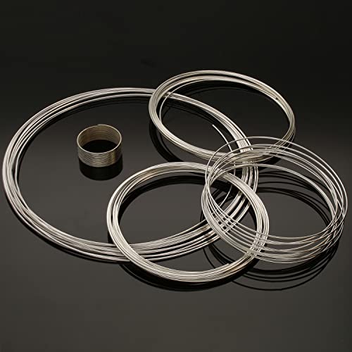 The Beadsmith Plated Memory Wire - Assortment Pack - 5 Sizes - 10 Coils Each - 3 Styles: Ring, Bracelet & Necklace - Silver Color - Stainless Steel - Create Multi-Strand Jewelry #TOP4