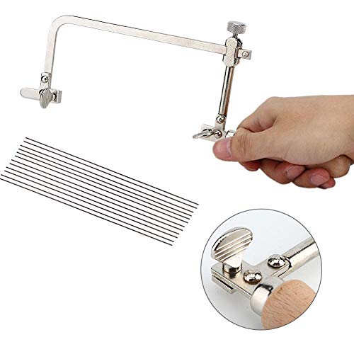 Laubsäge, DIY Holzbearbeitung Stahlsäge, Holzgriff Schmuck Werkzeugherstellung Schneidegriff Ausrüstung Sägebogen Ziehen Blume Hardware Säge Bügelsäge Rahmen Schmuck Werkzeuge