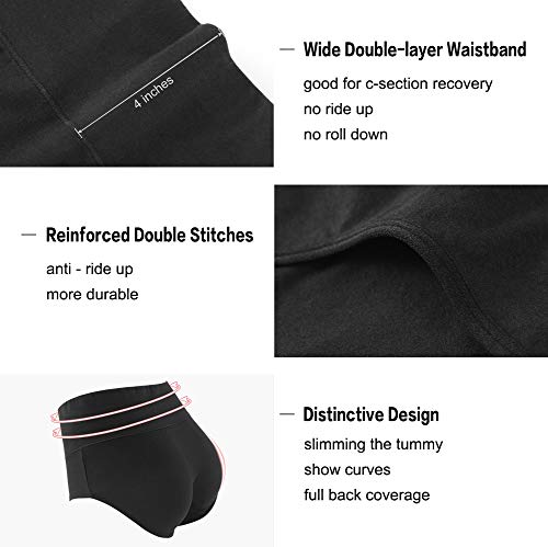 Image of Innersy Women's 5 Pack High Waist Tummy Control Solid Color Cotton Briefs Panties