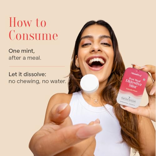 Image of The Good Bug Post Meal Digestive Mints - Calcutta Paan | Post Meal Digestion Booster | 7 Digestive Enzymes | Helps Reduce Post-Meal Heaviness, Bloating, Acidity & Discomfort | No Added Sugar | 28 Mints (14 x 2 Packs)