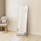 HORLIMER Lustro o pełnej długości 150 x 41 cm, czarne, stojące lub ścienne