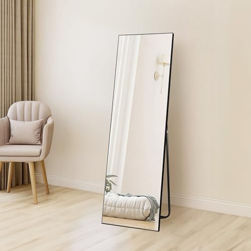 HORLIMER Ganzkörperspiegel Schwarz 150x41cm – Flexibler Standspiegel & Wandspiegel, Klare Sicht, Sicherheitsglas – Perfekt für Schlafzimmer & Ankleidezimmer – Bild 5