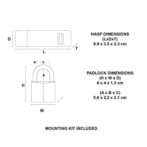 Image of Master Lock 140703EURD Pack Including Door Hasp and Key Chains Silver