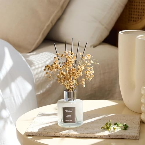 Image of Airkeep Reed Diffuser Set,3.38 fl oz (100 ml) - Clean Cotton Oil Diffusers with 8 Reed Sticks, Home Fragrance Reed Diffuser for Bathroom Shelf Decor