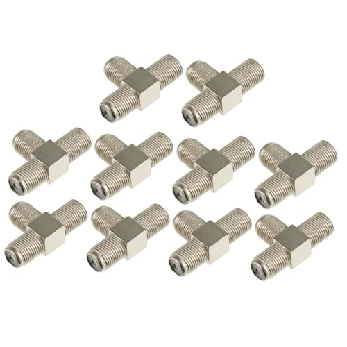 SMASOLO 10 pezzi Splitter Coassiale Vie Femmina Adattatore Connettore in Lega di Resistente Divisore Segnale Tv per Antenna e Modem Facile Installazione e Resistenza Corrosione