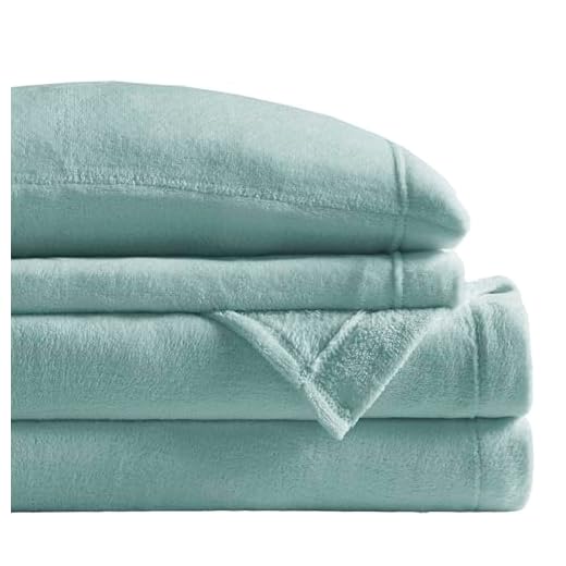True North by Sleep Philosophy Soloft Plush Bed Sheet Set, Wrinkle Resistant, Warm, Soft Fleece Sheets with 14" Deep Pocket Cold Season Cozy Bedding-Set, Matching Pillow Case, Full, Aqua, 4 Piece