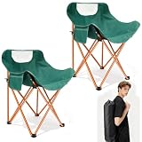 Sillas Plegables, 2PCS Sillas Plegables Camping, Incluye Bolsillo para Tazas y Funda de Transporte, Portátil Plegable, Carga de 330 lbs, Silla de...