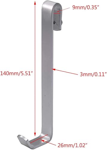 Miniatura 5 de 4 ganchos de puerta de baño, resistentes sin diamantes, ganchos plateados para puertas de vidrio de baño, ducha (diámetro interior del gancho 0.630
