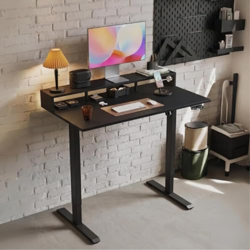Image of TEKAVO Hirak Height Adjustable Table for Office Work | Electric Standing Table Workstation for Home Office| 60 kg Load Capacity |120L x 60W | Black DIY