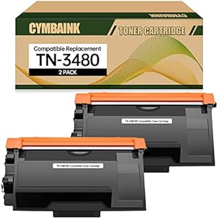 cymbaink Not OEM TN-3480 Compatible Toner Cartridge Replacement for Brother DCP-L5500DN, DCP-L6600DW;HL-L5000D, HL-L5100DN, HL-L5200DW; MFC-L5700DN, MFC-L5750DW, MFC-L6800DW Printers; Black*2 Pack