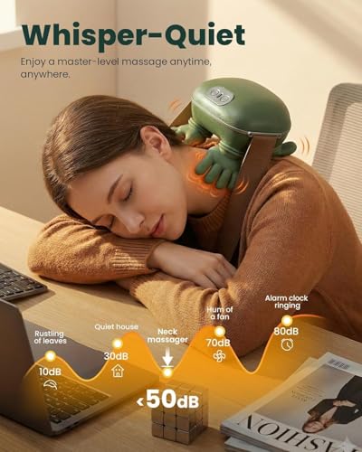 Image of Bionic Heated Massager, Wireless Portable Shiatsu Neck and Back Massager, Electric Deep Tissue 4D Kneading Massage, Simulated Hand Design for Pain Relief and Muscle Relax for Adults.