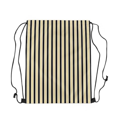 Manfei Geometric Stripes Drawstring Backpack,Abstract Line Patchwork Simple Foldable Waterproof Drawstring Bags,Modern Artwork Fashion Gym String Bag Back Bag,13"X16",Chic Yellow