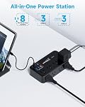 PD45W USB C Chargeur, bande de puissance du protecteur de surpression (2800J), 8 AC Sorties avec 6 USB Ports (3 USB-C), 5ft Corde tressée, 45W Station de recharge pour MacBook, Ordinateurs portables, iPad, iPhone, ETL Inscrit