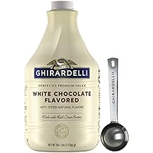 Ghirardelli White Chocolate Flavored Sauce 87.3 Ounce Bottle with Ghirardelli Stamped Barista Spoon