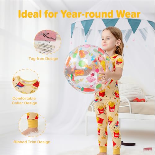 Image of Kids 2-Piece So Soft Playtime Set-Lightweight Viscose from Bamboo Short Sleeve Top&Leggings for Toddler Boy & Girls