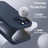 JETech Silikonowe Etui dla iPhone 15 Pro 6,1 Cala, Jedwabisty Miękki w Dotyku Futerał Ochronny na Całe Ciało, Odporny na Wstrząsy Case (Sztormowy Błękit)