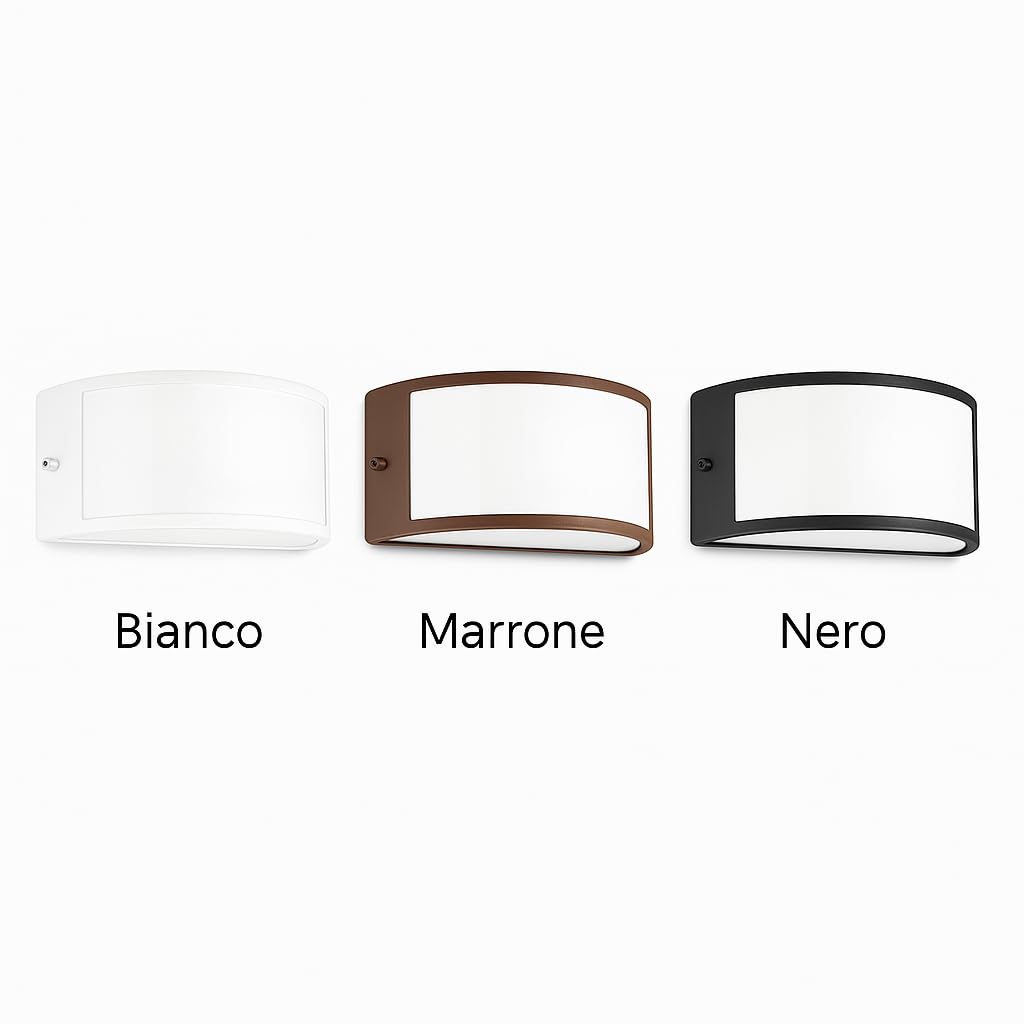 Dopa Applique da Parete Mezzaluna per Esterno IP65 Design Curva Attacco E27 Sostituibile Lampada da Muro Moderna in Alluminio per Giardino Terrazzo Facciata (Nero)