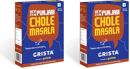 Image of CRISTA Punjabi Chole Masala | Amritsari Channa Mixed Spice Blend | No Added Sugar | Vegan | Zero added Colours, Fillers, Additives & Preservatives | 100 gms (Pack of 2)