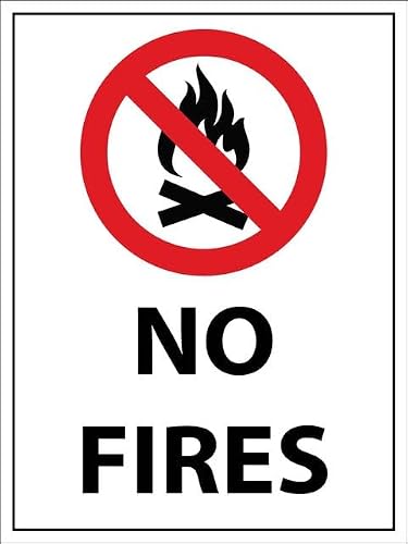 Xewazd A1346 Rustic 8"X12" Metal Tin Sign - No Fires, Wall Decor For Home Cafe Bar Kitchen Outdoor